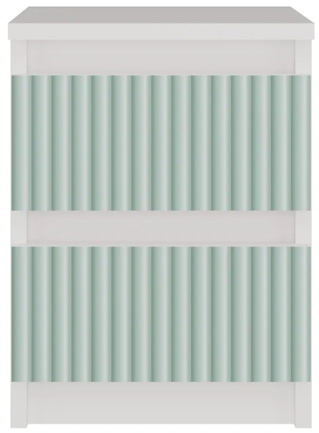 Detský nočný stolík MALWA M2 ARTESO bielo-zelený