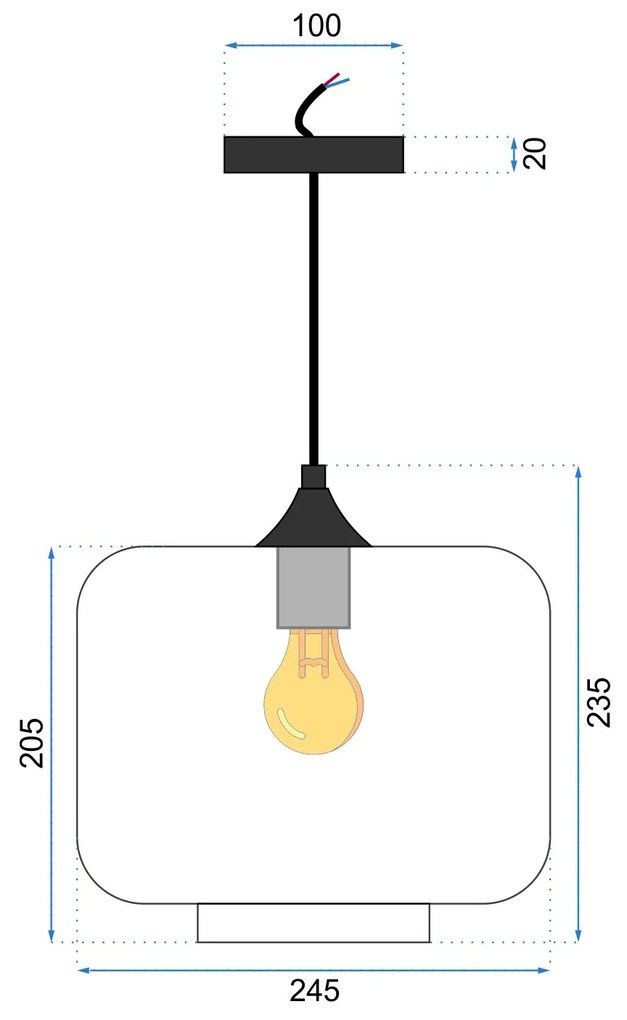 Toolight Toolight, Stropné závesné svietidlo zo skla APP312-1CP LOFT, čierna, OSW-00344