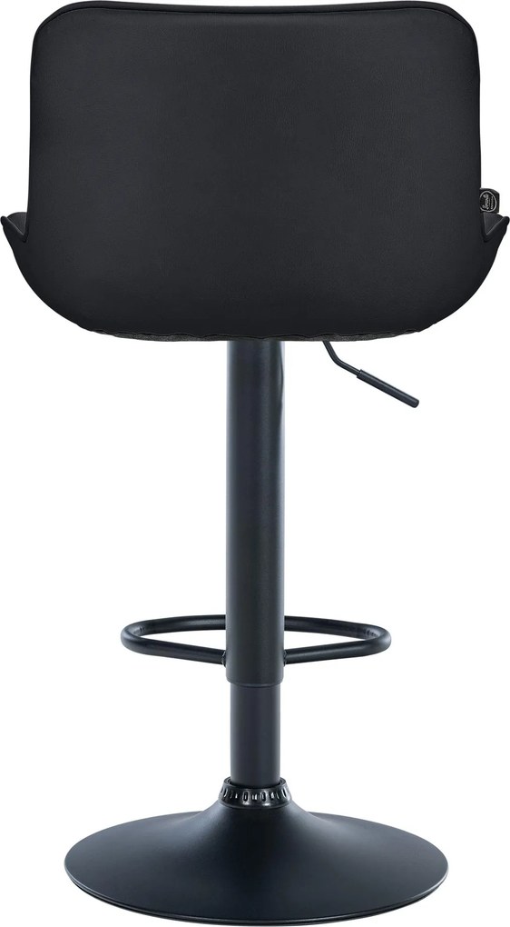 Barová stolička Vonore - koženka, čierny rám - Čierna