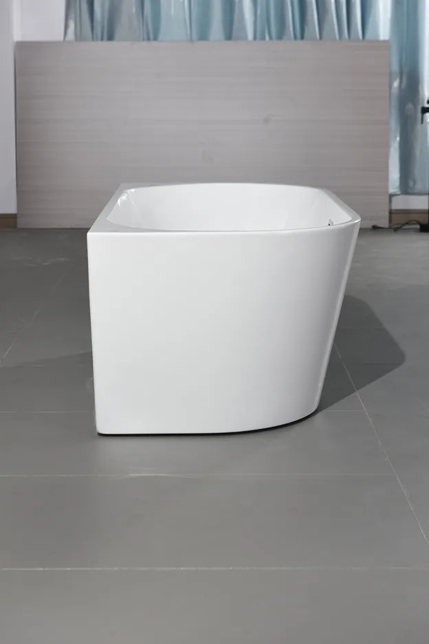 Erga Norah, voľne stojaca vaňa ku stene 150x75 cm + odtoková zátka, biela lesklá, ERG-NORAH-150075-WH-WH