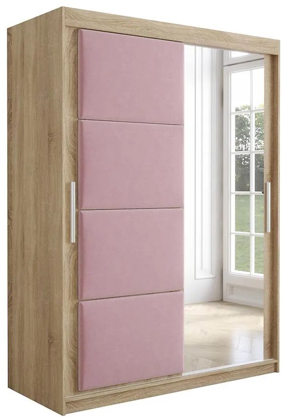 Skriňa Tapi 150 Dub Sonoma/Ružová