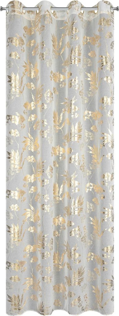 ZÁCLONA NA KRÚŽKOCH DELIA 140X250 CM LISTY