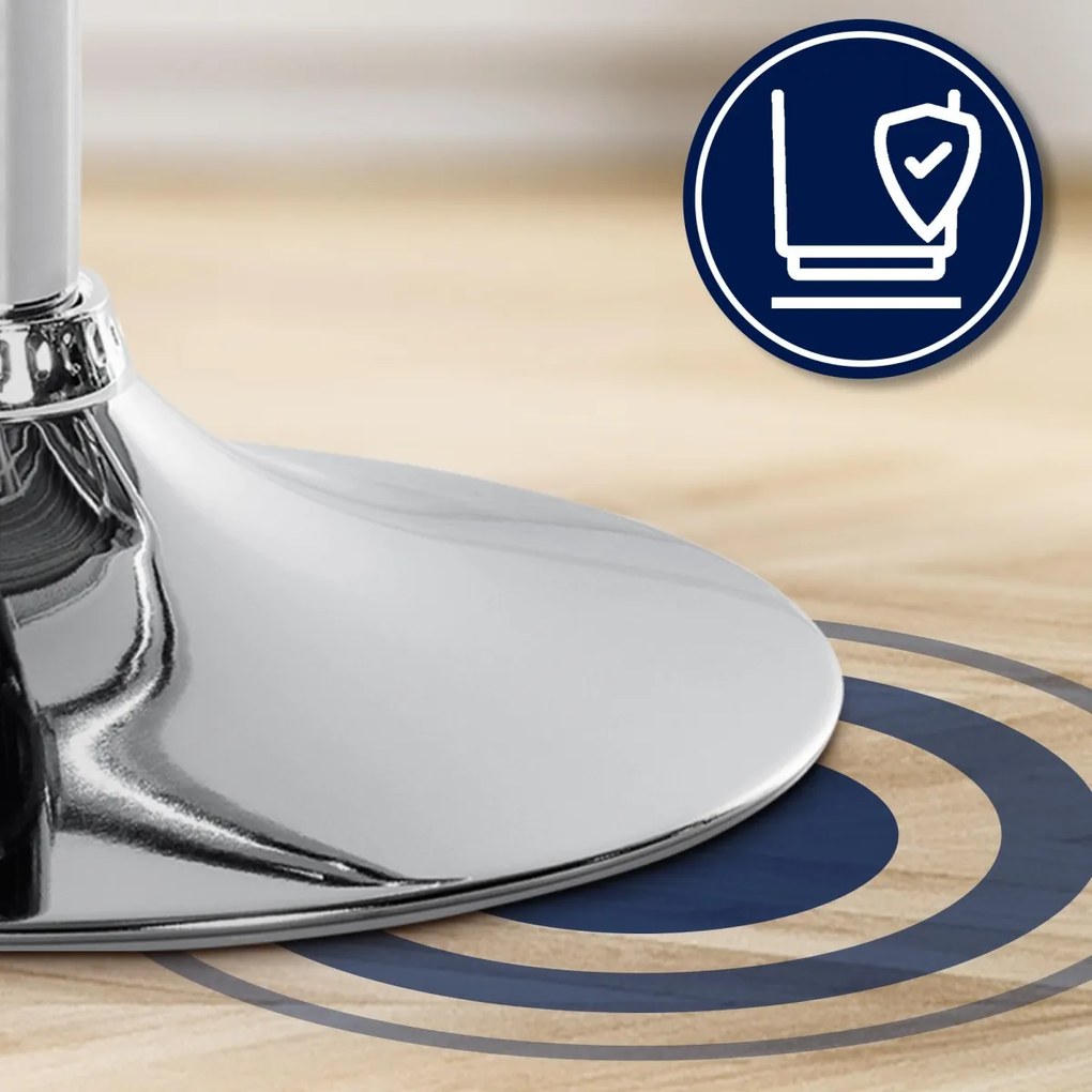 Barová stolička Olinda - zamat, chróm rám - modrá