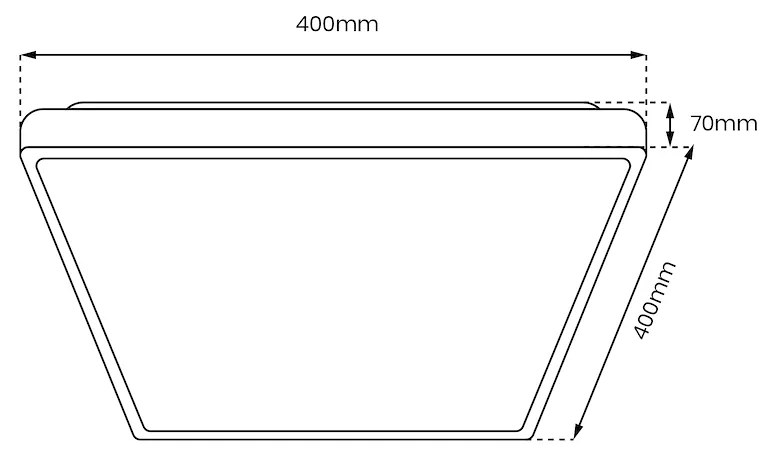 Stropné LED svietidlo Quadro, 1x LED 38w, 3000-6000k, w, s ovládačom