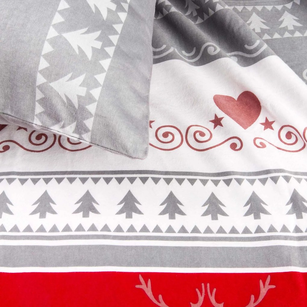 VIANOČNÉ FLANELOVÉ OBLIEČKY FLANELOVE 200X220 CM, 2KS 70X80 CM VZOROVANÉ