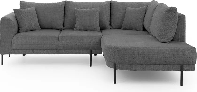 Tmavosivá ženilková rohová pohovka (pravý roh/do L) Mauris – Ropez