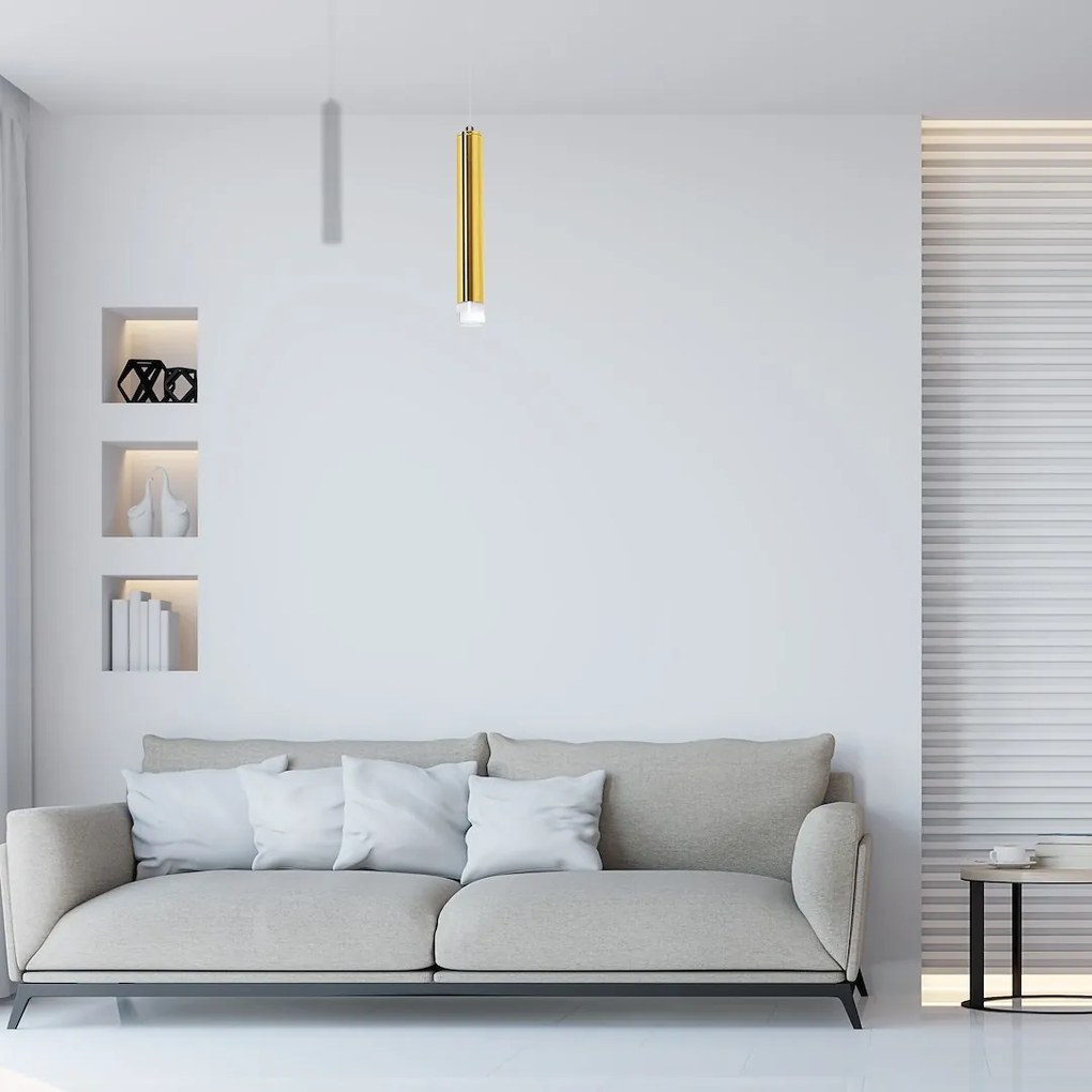 Závesné svietidlo Goldie, 1x zlaté kovové tienidlo, g