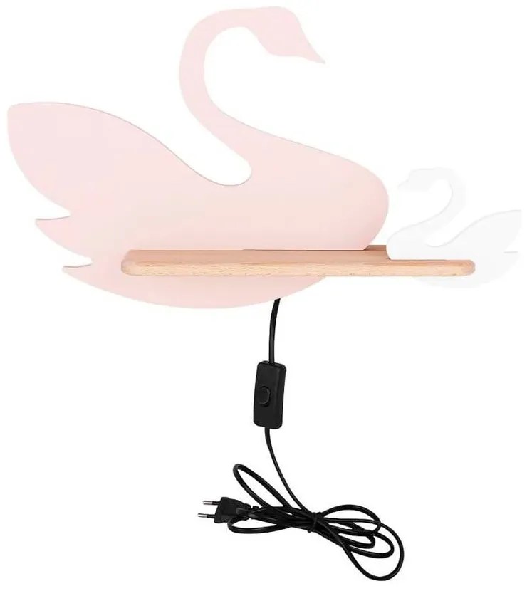 Bielo-ružové detské svietidlo Swan - Candellux Lighting
