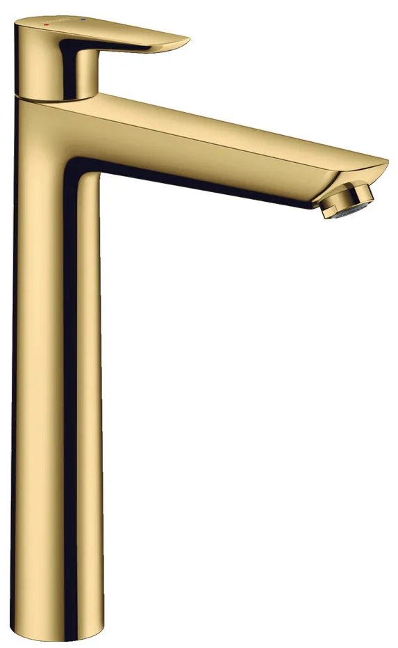 Hansgrohe Talis E, vysoká umývadlová batéria 240 s odtokovou súpravou s tiahlom, zlatá lesklá, HAN-71716990