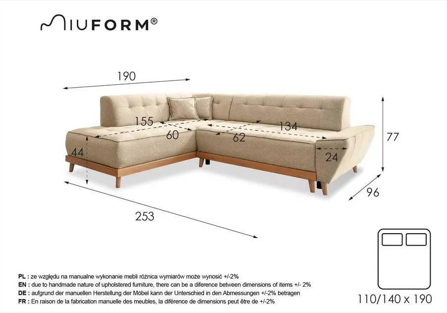 Tmavosivá rozkladacia rohová pohovka Miuform Dazzling Daisy L, ľavý roh