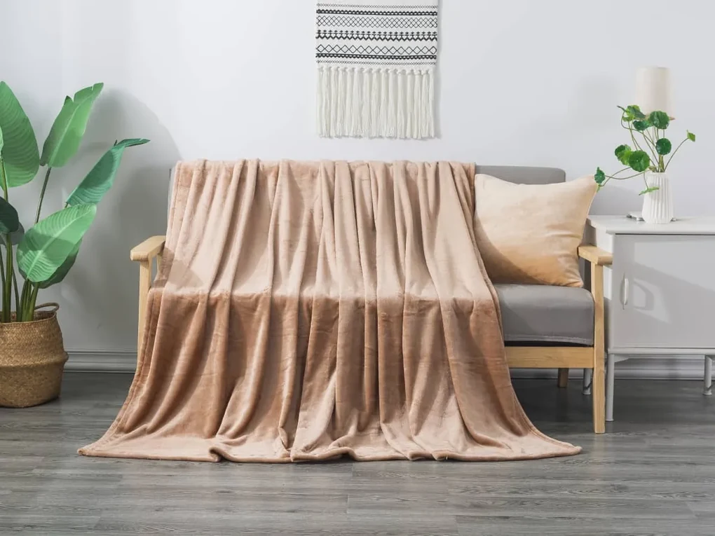 XPOSE® Mikroplyšová deka Exclusive - hnedá 150x200 cm