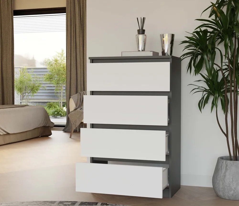 Komoda Malwa M4 70 cm antracit/bílá