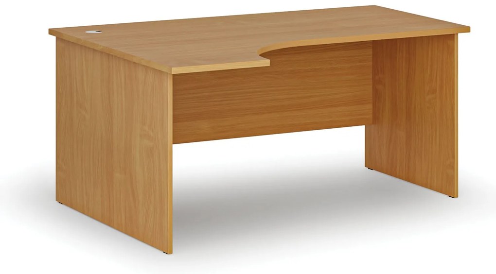 Rohový kancelársky písací stôl PRIMO WOOD, 160x120 cm, ľavý, buk
