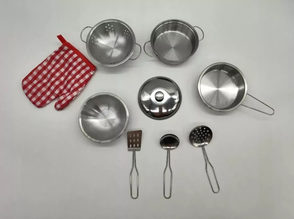 Drevená kuchynka s príslušenstvom - biela/sivá