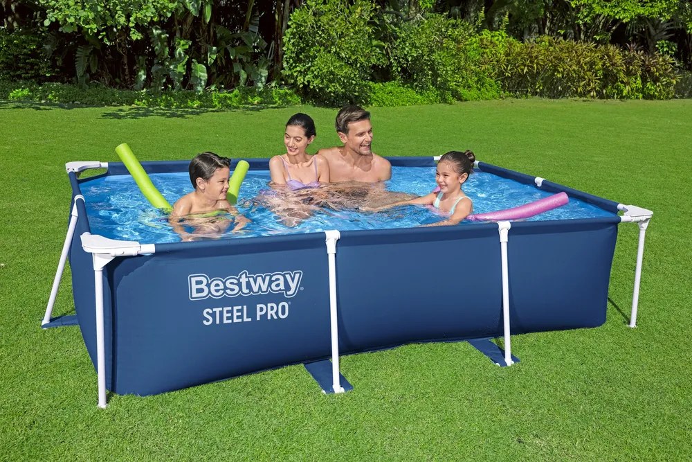 LEAN Záhradný rámový bazén obdĺžnikový modrý 259 x 170 x 61 cm Bestway 56403