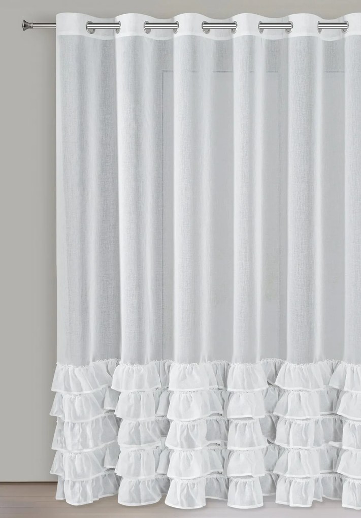 ZÁCLONA NA KRÚŽKOCH DANI1 300X250 CM BIELA
