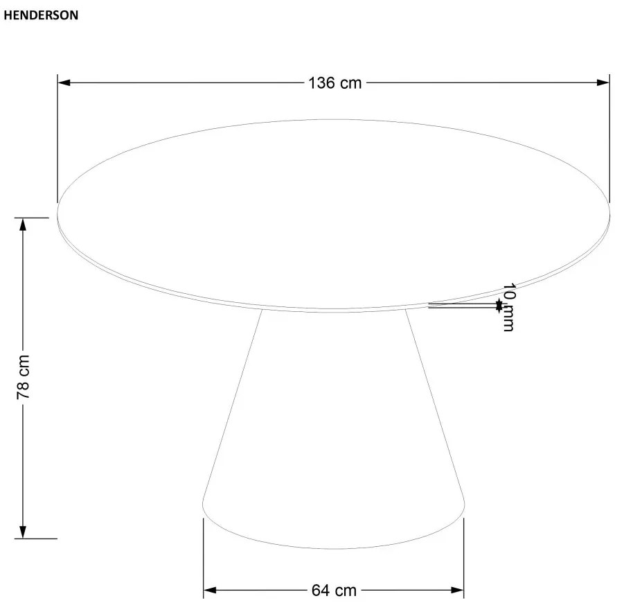 Jedálenský okrúhly stôl HENDERSON 136 cm, orech