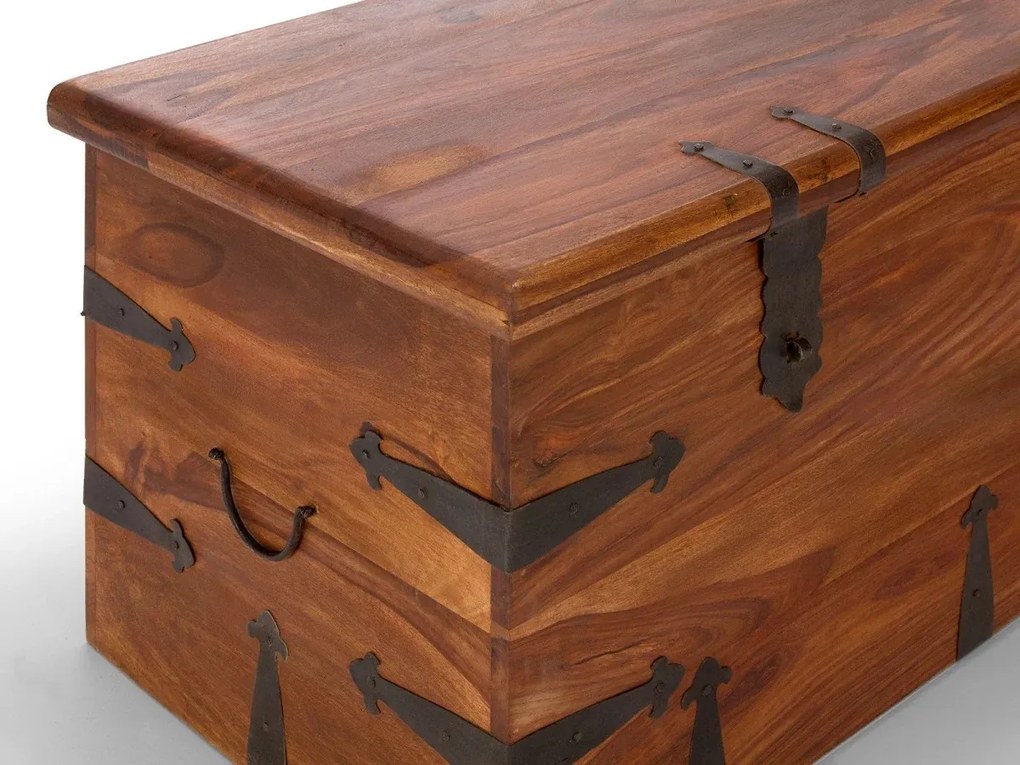 furniture-nabytek.cz - Masívna truhlica Merlin I z palisandra, lakovaná, hnedá – 94×48×50 cm