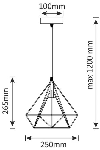 Luster na lanku BROXTON 1xE27/20W/230V