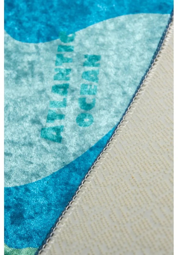 Modrý detský protišmykový koberec Chilam Map, 100 x 160 cm