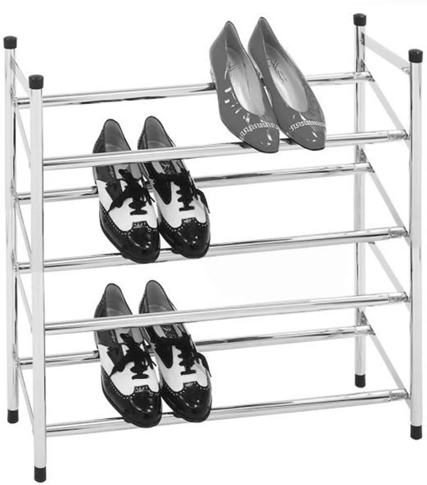 4-radový nastaviteľný botník, chróm, DITA