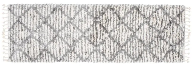 Kusový koberec shaggy Atika krémovo sivý atyp 70x200cm