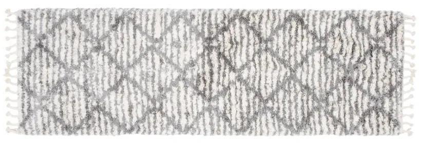 Kusový koberec shaggy Atika krémovo sivý atyp 80x200cm