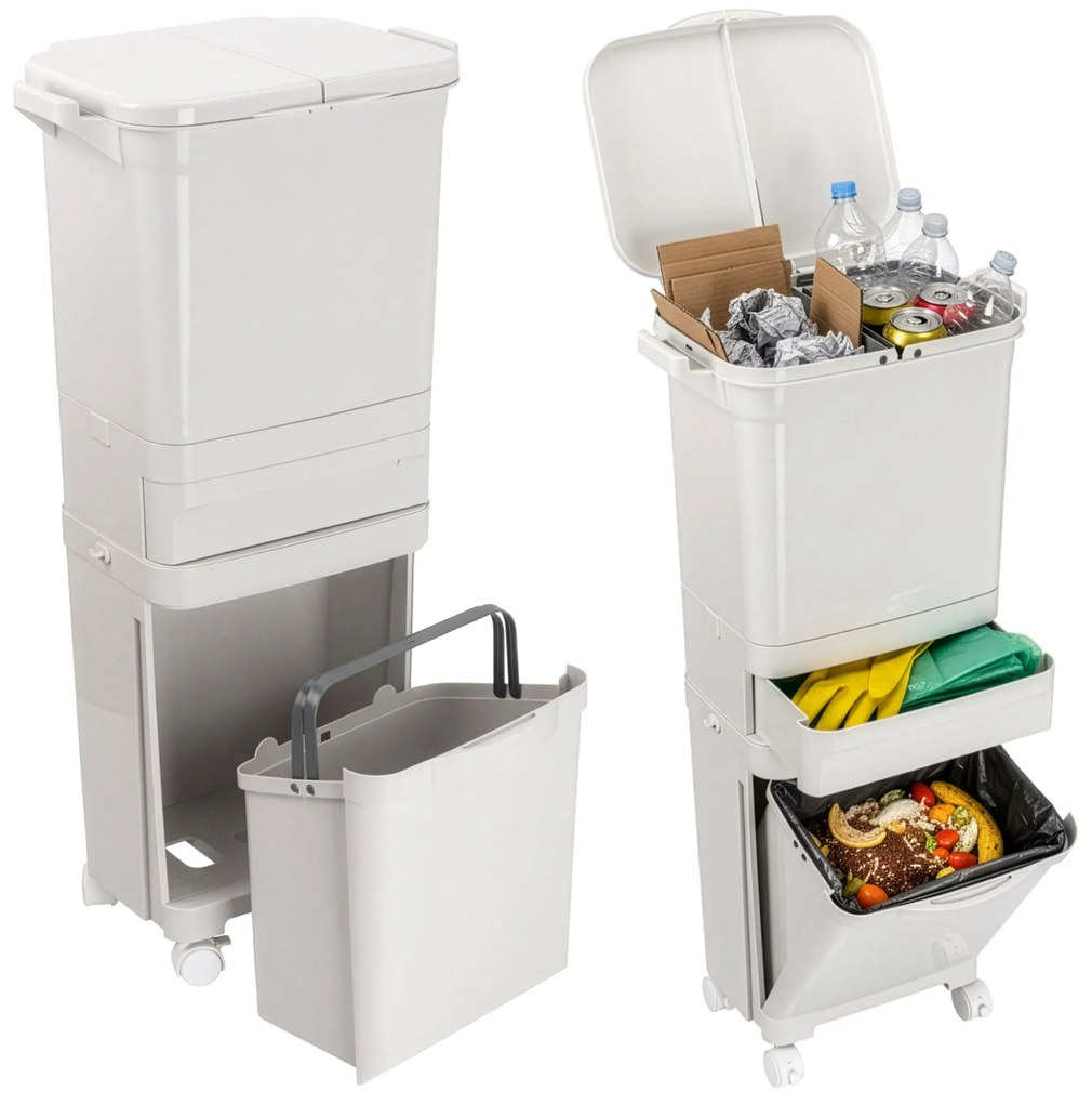 Koš na třídění odpadu NARDAN 42 L šedý