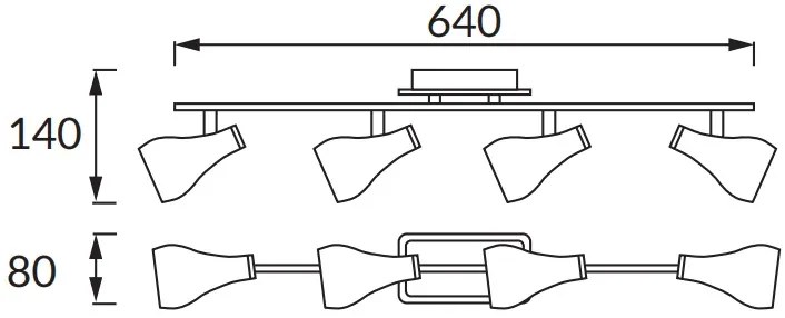 STRÜHM Stropné svietidlo KINGA GU10 4I 3254