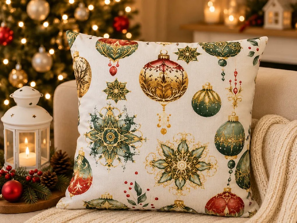 INTERMEDIC SK Vianočná obliečka na vankúš Vianočná Guľa 40x40 cm
