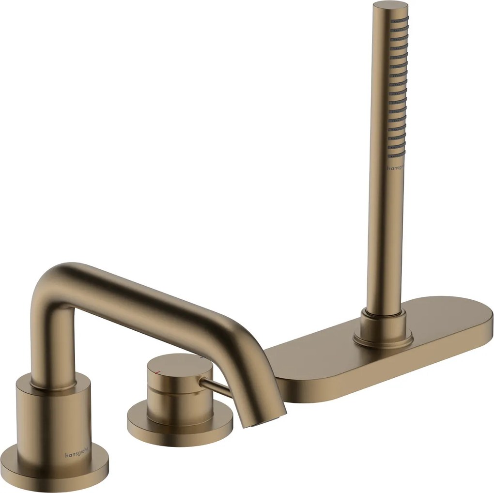 Hansgrohe Tecturis S, 3-otvorová batéria na okraj vane, kartáčovaný bronz, HAN-73447140