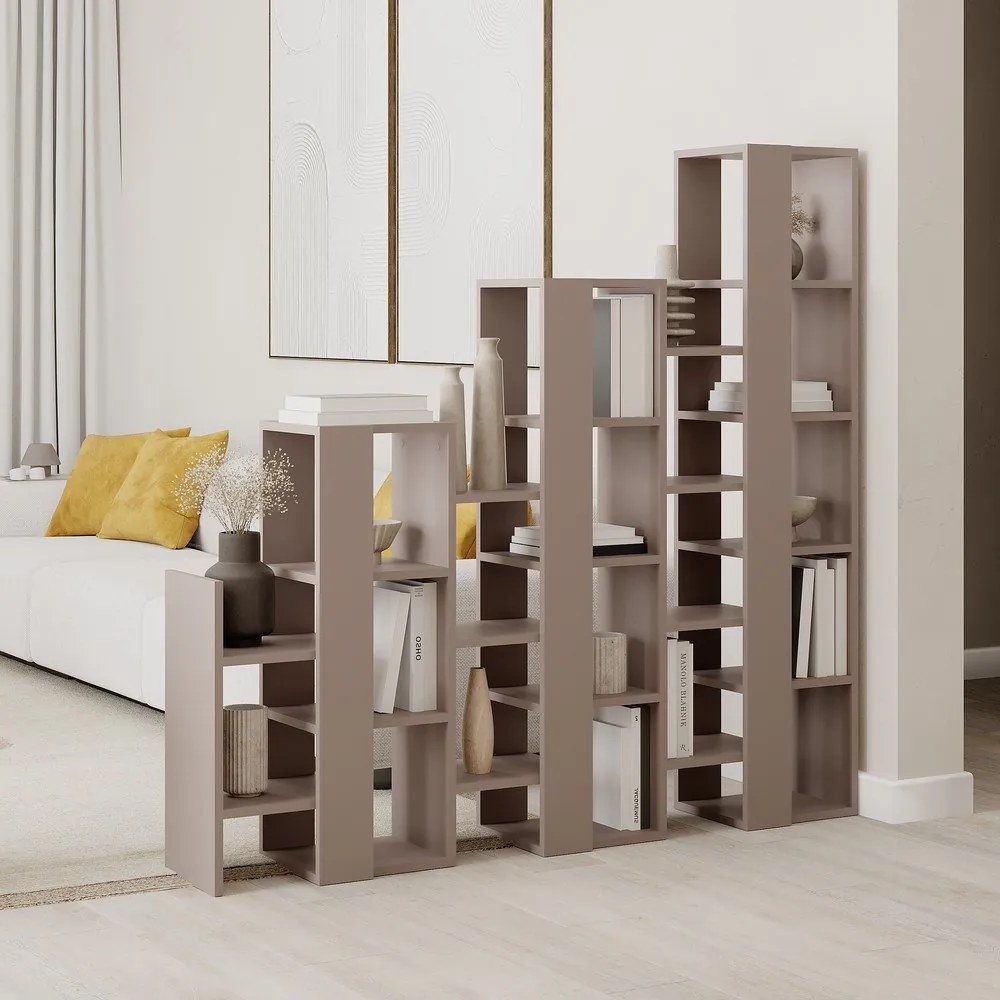 Sivobéžový regál 158x151 cm Anissa – Marckeric