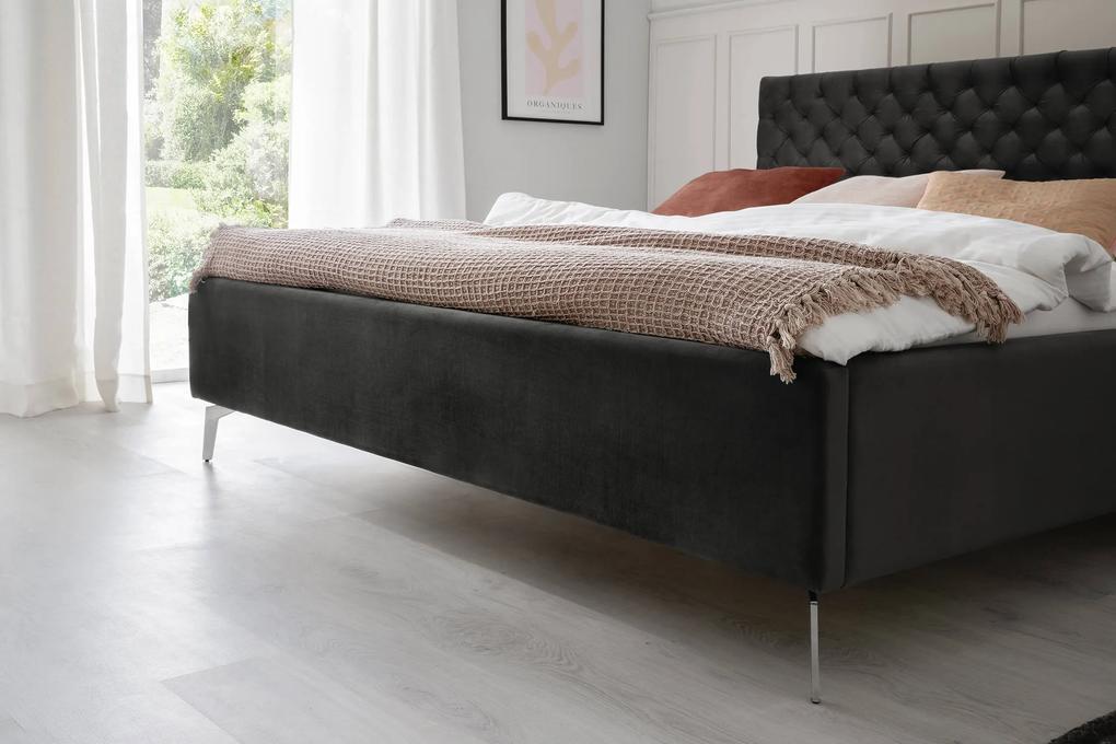 Čalúnená posteľ oliver s úložným priestorom 160 x 200 cm antracitová MUZZA