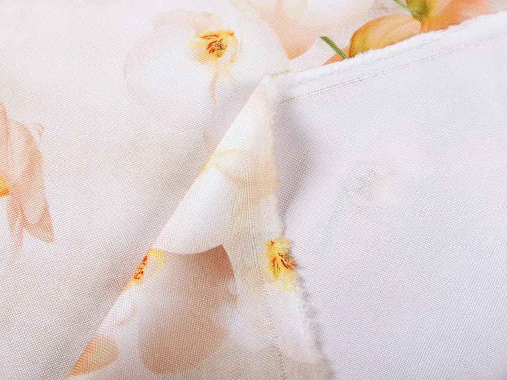 Biante Dekoračný záves TF-045 Orchidey na béžovom 140x210 cm