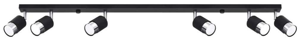 Bodové svietidlo Nero, 6x čierne kovové tienidlo, (možnosť polohovania), ch