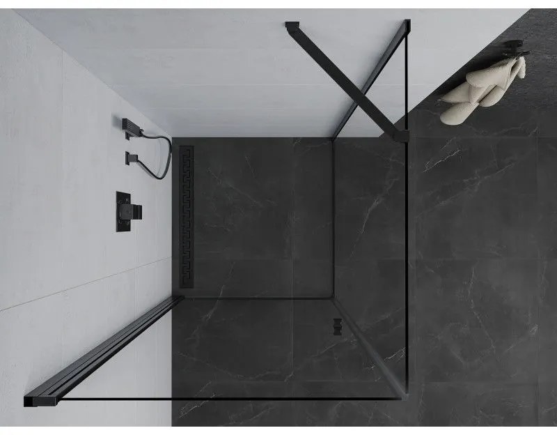 Mexen Pretoria sprchovací kút 70x70cm, 6mm sklo, čierny profil-číre sklo, 852-070-070-70-00