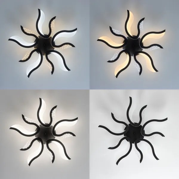 Brilagi - LED Stmievateľný prisadený luster TWIST LED/65W/230V 3000-6500K čierna + DO