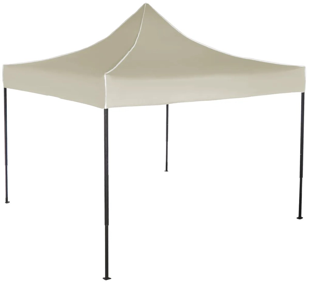 Rýchlorozkladací nožnicový stan 3x3m – oceľový, Bez bočných plachiet, Béžová