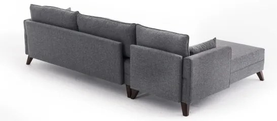 Rohová sedacia súprava v tvare L KORFU sivá ľavá