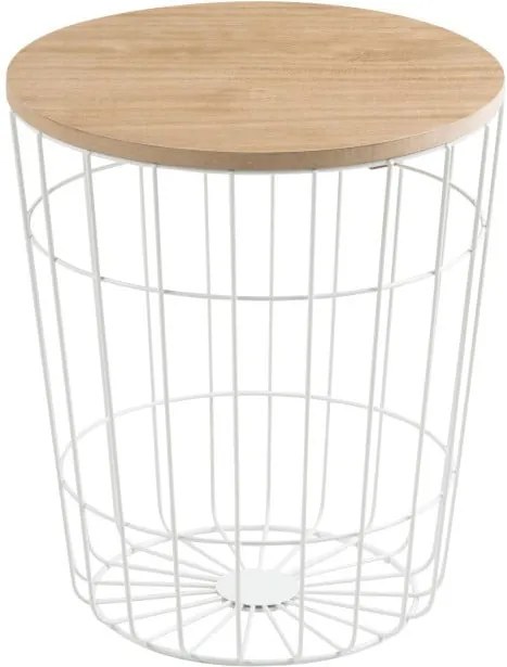 Biely odkladací stolík Actona Lotus Light, Ø 34 cm