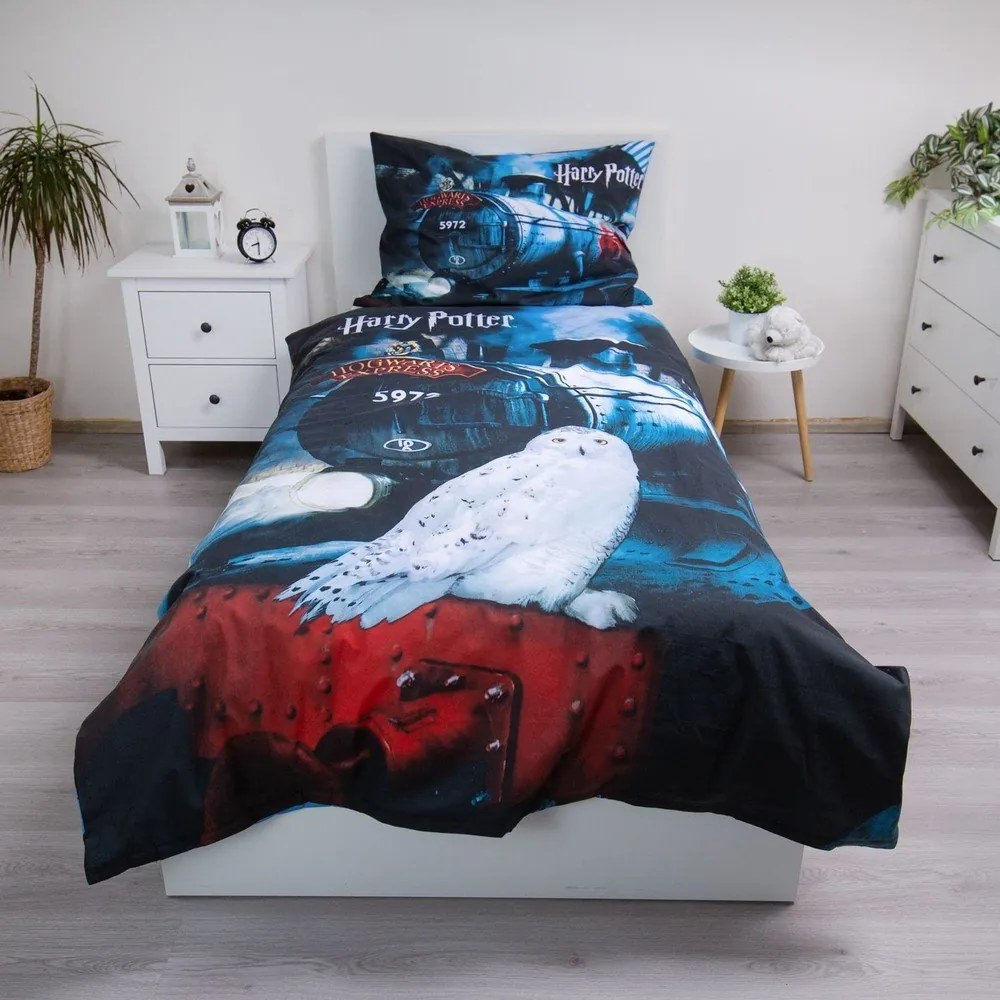 Bavlnená detská obliečka na jednolôžko 140x200 cm Harry Potter "Hogwarts Express" – Jerry Fabrics