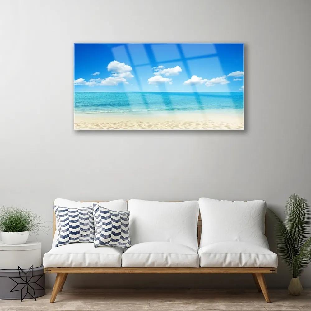 Skleneny obraz More modré nebo 125x50 cm