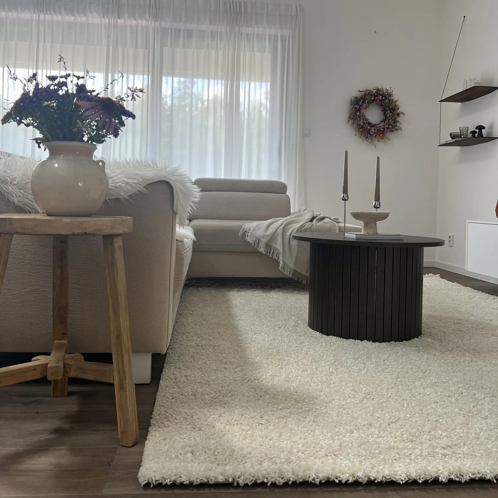 Ayyildiz, Kusový koberec Life Shaggy 1500 cream, 80x250, biela, spálňa