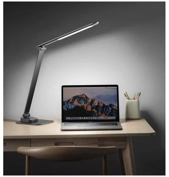 LED Stmievateľná stolná lampa s USB LED/7,5W/230V 3000K/4000K/5500K antracit