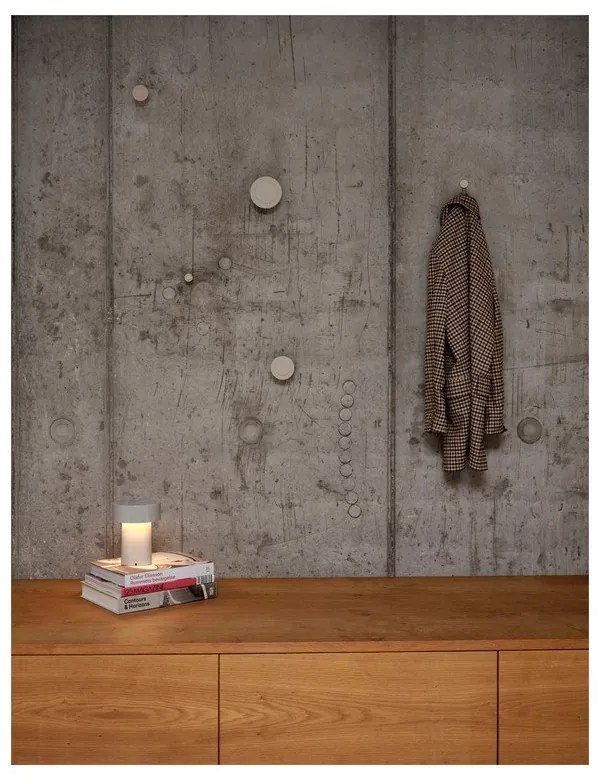 Sivobéžová plastová LED stolová lampa (výška 18 cm) Oblong – Zone