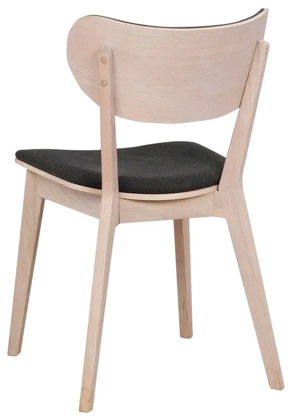 Svetlohnedá dubová stolička s čiernym sedadlom a opierkou Rowico Cato