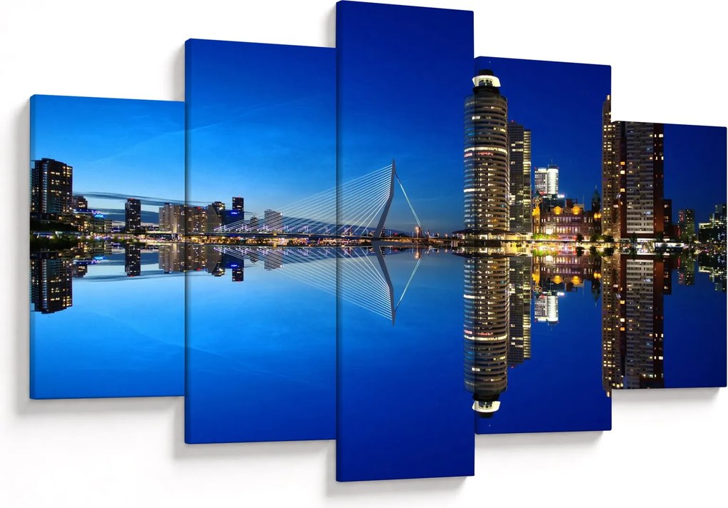 Obraz - nočný Rotterdam (150x105 cm)