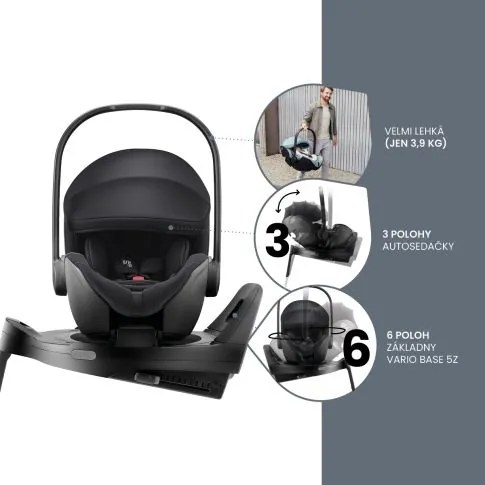 Autosedačka set Baby-Safe Pro + Vario Base 5Z + autosedačka Dualfix 5z Classic - deep black