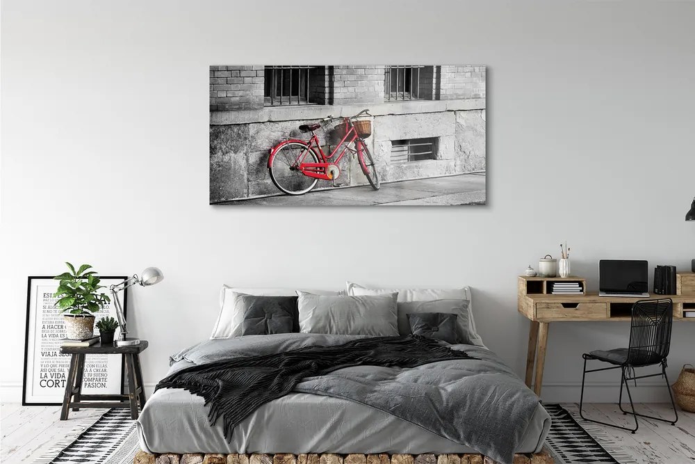 Obraz plexi Červené koleso s košíkom 140x70 cm