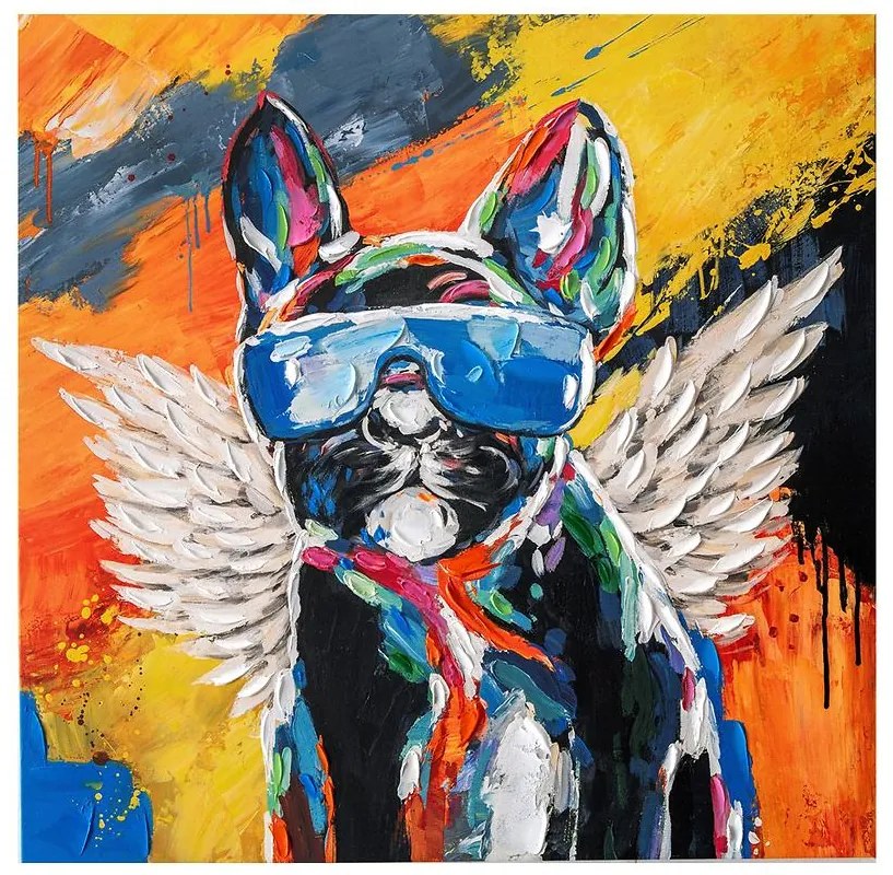 Obraz na plátne 60x60 Francúzsky buldoček s okuliarmi